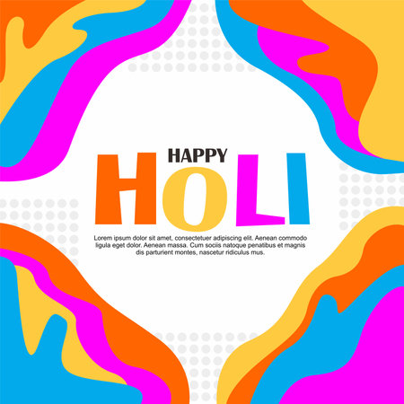 happy holi social media design colorful vector stockのイラスト素材