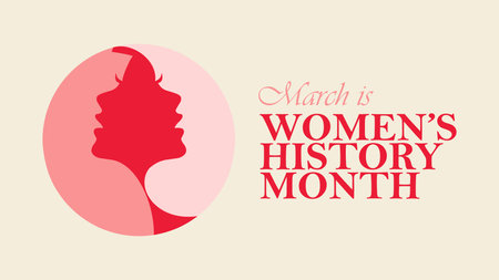 women history month banner template on white background vector stockの写真素材