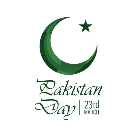 pakistan day poster template on white background vector stockのイラスト素材