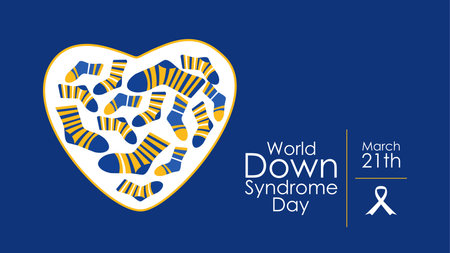world down syndrome day banner template vector stockのイラスト素材