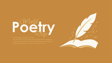 world poetry day banner template horizontal vector stockのイラスト素材