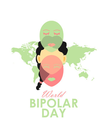 world bipolar day poster template vector stockのイラスト素材