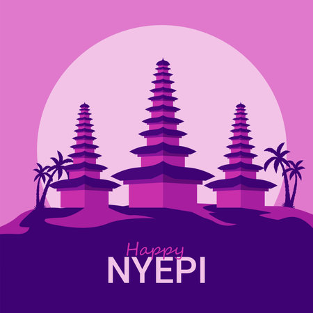 indonesia bali nyepi banner template vector stockのイラスト素材