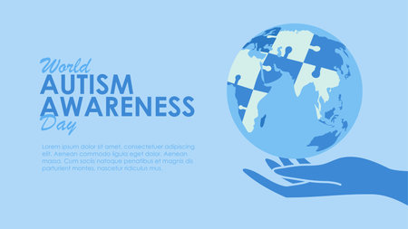 world autism awareness day poster template vector stockのイラスト素材