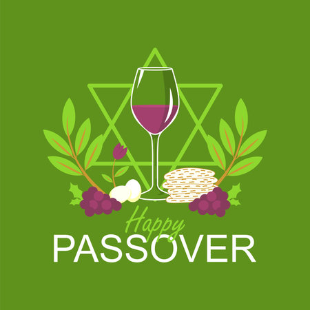 happy passover pesach greeting design vectorのイラスト素材