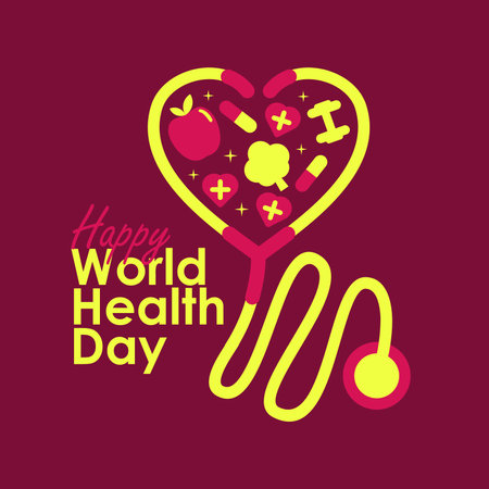 world health day poster template vector stockのイラスト素材