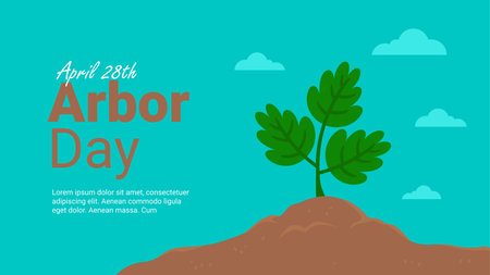 arbor day banner template design vector stockのイラスト素材
