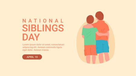 national siblings day banner template vector stockのイラスト素材