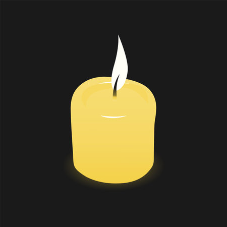 realistic candle illustration on dark background vector stock flat designの写真素材