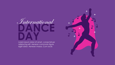 international dance day banner template vector stockのイラスト素材