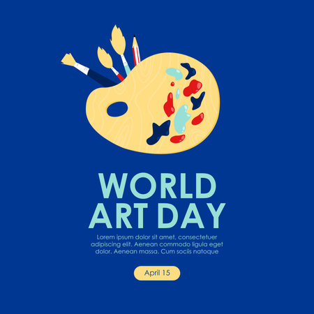 world art day banner template vector stockのイラスト素材