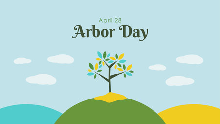 colorful arbor day banner template vector stockのイラスト素材