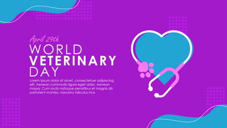 world veterinary day banner template vector stockのイラスト素材