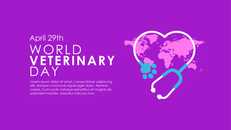 world veterinary day background template vector stockのイラスト素材