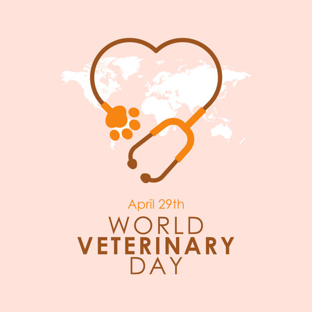 world veterinary day poster template vector stockのイラスト素材
