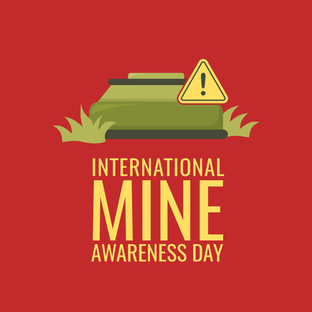international mine awareness day background template vector stockのイラスト素材