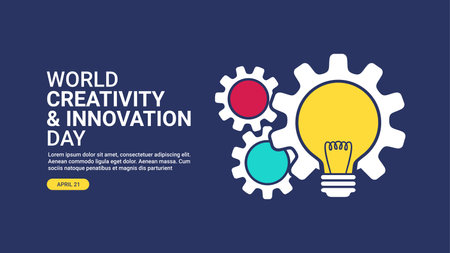 world creativity and innovation day background template vector stockのイラスト素材