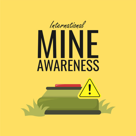 international mine awareness day poster template vector stockのイラスト素材