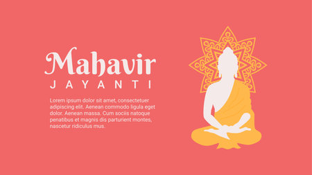 mahavir jayanti background template flat design vector stockのイラスト素材