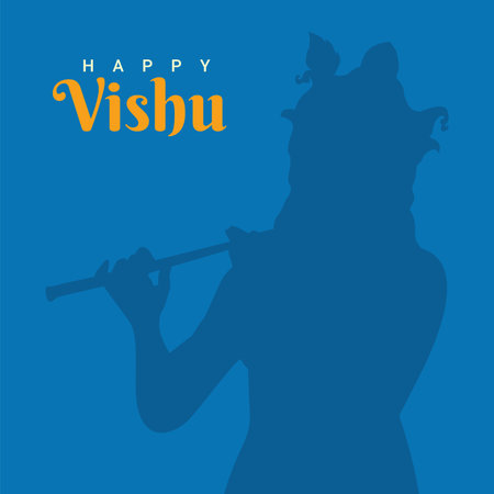 flat design happy vishu poster template vector stockのイラスト素材