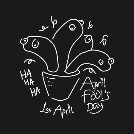 april fools day doodle design vector stockのイラスト素材