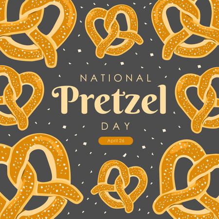 national pretzel day pattern template vector stockのイラスト素材