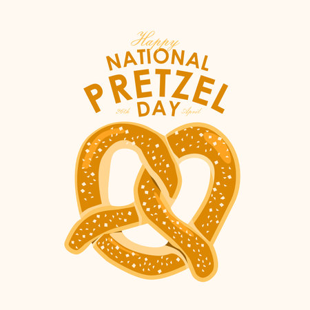 national pretzel day poster template vector stockのイラスト素材