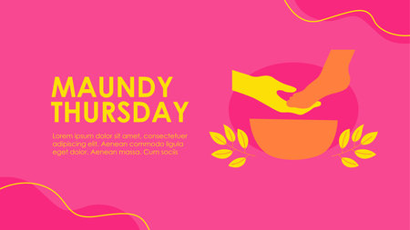 maundy thursday banner template design vector stockのイラスト素材