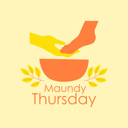 maundy thursday poster template design vector stockのイラスト素材
