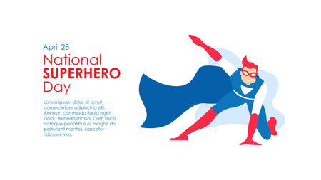 national superhero day banner template vector stockのイラスト素材