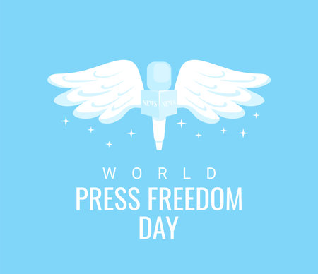 world press freedom day poster template vector stockのイラスト素材