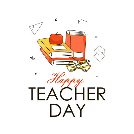 teacher day poster on white background vector stockのイラスト素材