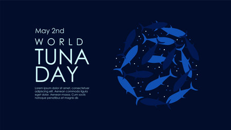 world tuna day background template vector stockのイラスト素材