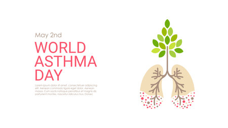 world asthma day banner template vector stockのイラスト素材
