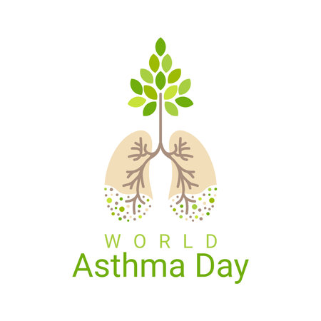world asthma day poster template vector stockのイラスト素材