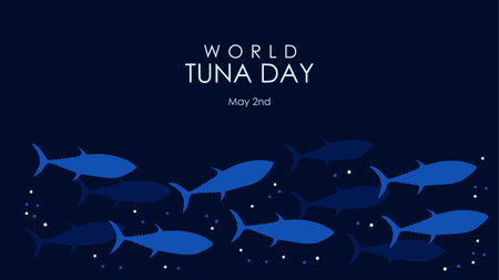 world tuna day banner template dark background vector stockのイラスト素材