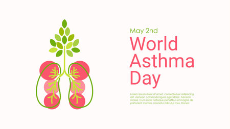 world asthma day banner template vector stockのイラスト素材
