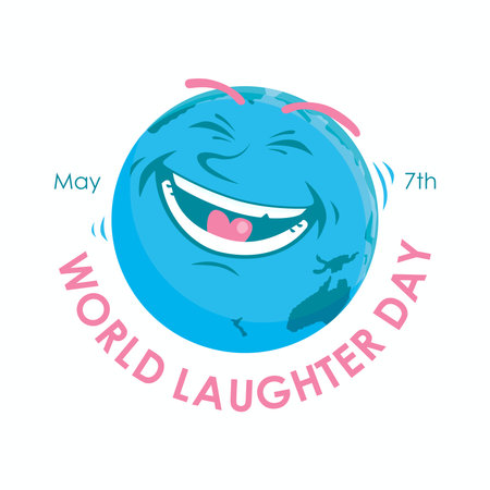 flat design world laughter day poster template vector stockのイラスト素材