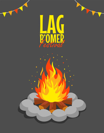 lag baomer festival poster template vector stockのイラスト素材