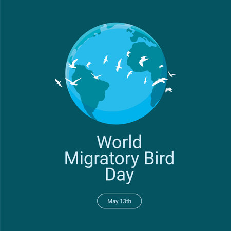 world migratory bird day poster template vector stockのイラスト素材