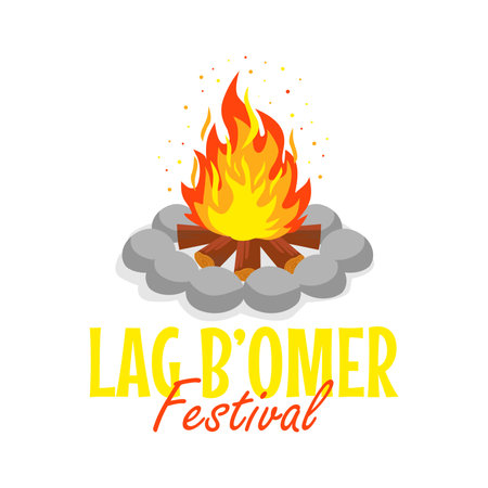 lag baomer festival banner template on white background vector stockのイラスト素材