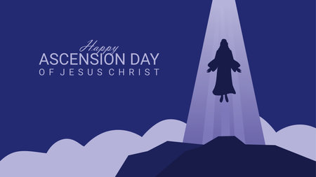 ascension day of jesus christ banner template vector stockのイラスト素材