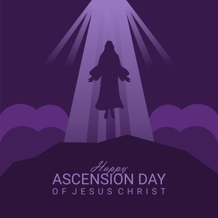 ascension day of jesus christ poster template vector stockのイラスト素材