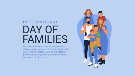 international day of families banner template vector stockのイラスト素材