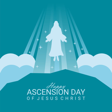 vector stock of ascension day of jesus christ backgroundのイラスト素材