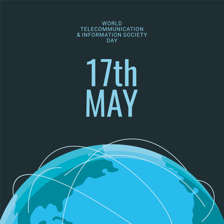 world telecommunication day poster template vector stockのイラスト素材