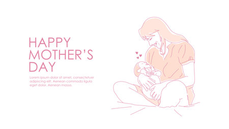 lovely happy mothers day banner template vector stockのイラスト素材