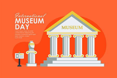 international museum day banner template vector stockのイラスト素材