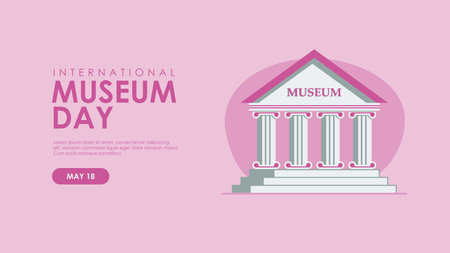 international museum day background template vector stockのイラスト素材