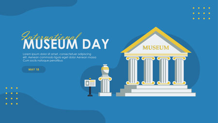 international museum day background template vector stockのイラスト素材